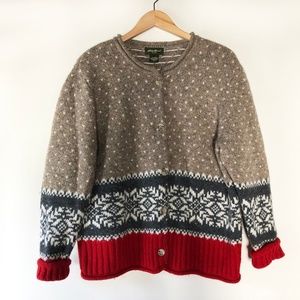 Eddie Bauer 100% Wool Cardigan Sweater